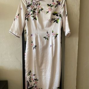 100% silk retro cheongsam dress